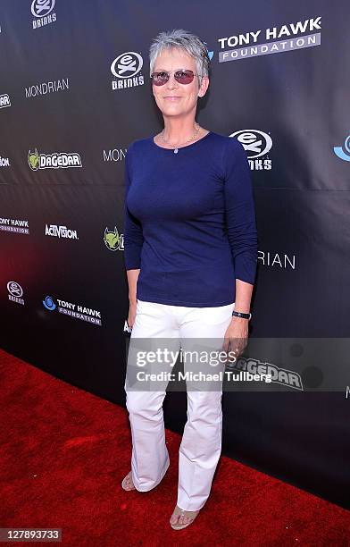 Actress Jamie Lee Curtis arrives at Tony Hawk's 8th Annual Stand Up For Skateparks Benefit, held at at Ron Burkle’s Green Acres Estate on October 2,...