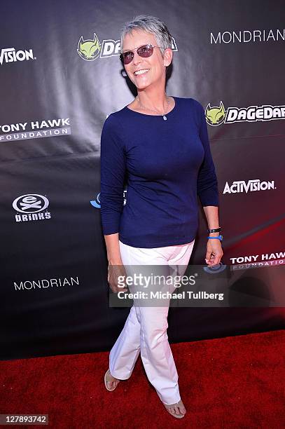 Actress Jamie Lee Curtis arrives at Tony Hawk's 8th Annual Stand Up For Skateparks Benefit, held at at Ron Burkle’s Green Acres Estate on October 2,...