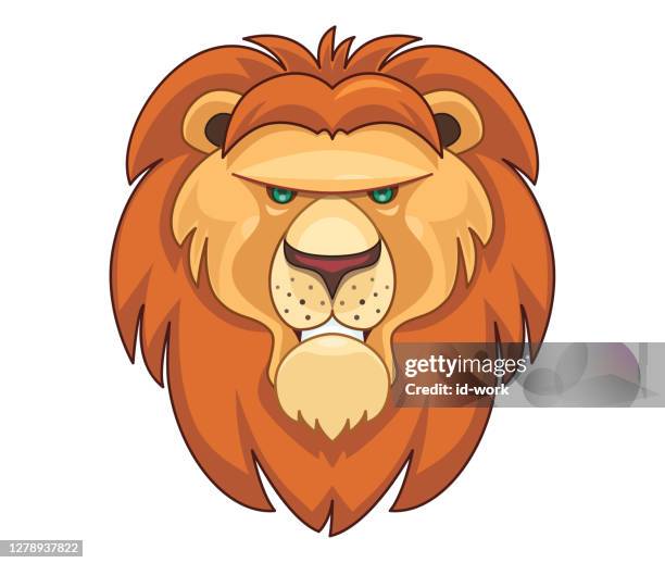 lion head mascot - comedy logo stock illustrations