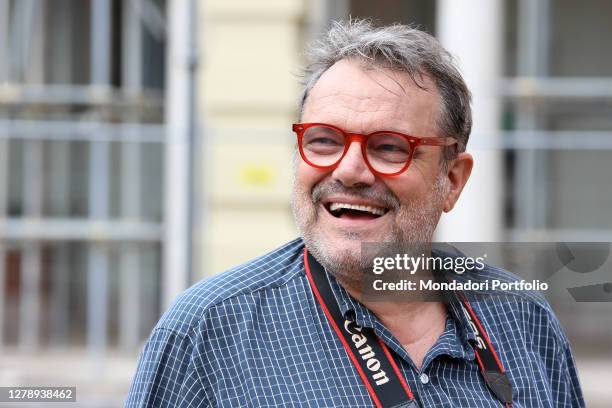 Italian photographer Oliviero Toscani during a photo shoot at San Felice sul Panaro. Modena , May 8th, 2013