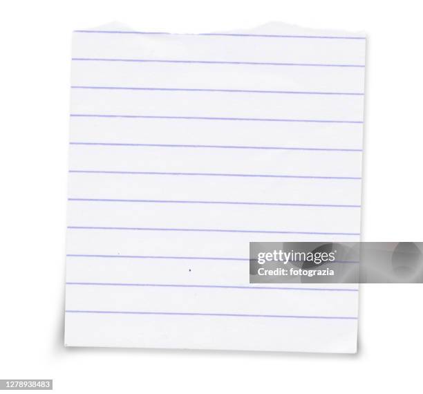 lined white torn paper - lijntjespapier stockfoto's en -beelden