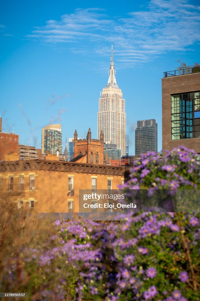 Empire State Building desde la línea High en Chelsea, Nueva York