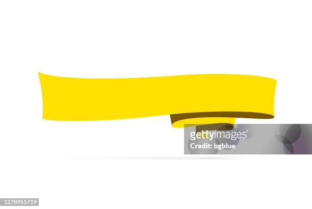 gelbes banner - design element auf weißem hintergrund - banner flag stock-grafiken, -clipart, -cartoons und -symbole