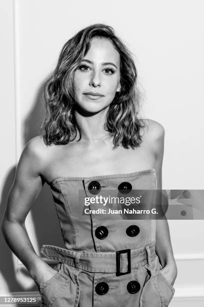 Spanish actress Irene Escolar poses for a portrait session during the 68th San Sebastian International Film Festival at the Maria Cristina Hotel on...