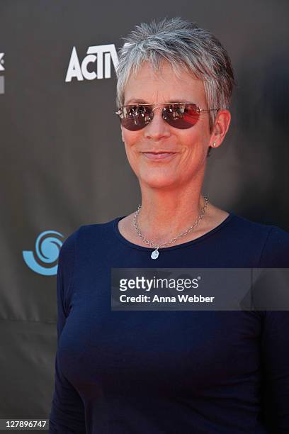 Jamie Lee Curtis arrives to Tony Hawk's 8th Annual Stand Up For Skateparks Benefit at Ron Burkle’s Green Acres Estate on October 2, 2011 in Beverly...