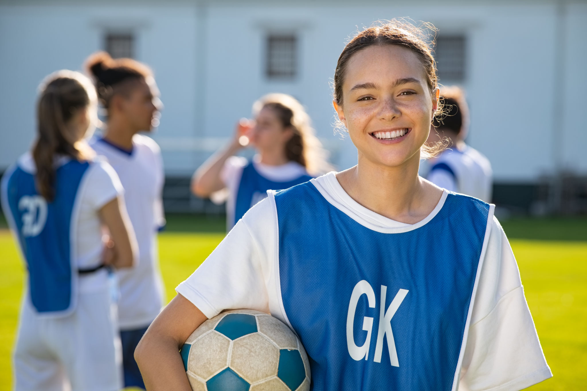 students playing sports