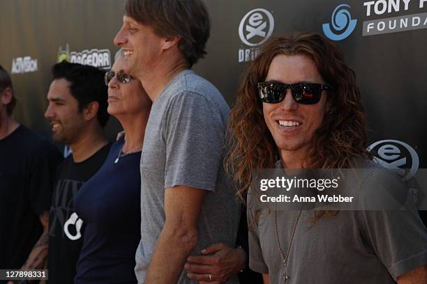 Mike Escamilla, Jamie Lee Curtis, Tony Hawk and Shaun White attend Tony Hawk's 8th Annual Stand Up For Skateparks Benefit at Ron Burkle?s Green Acres...