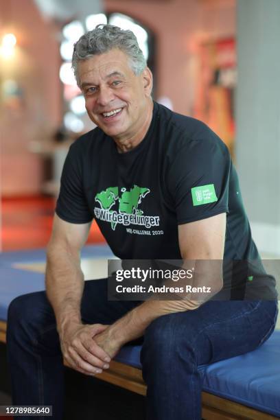 Juergen Hingsen attends the #WocheChallenge Charity Run photocall at Deutsches Sport & Olympia Museum on October 07, 2020 in Cologne, Germany.