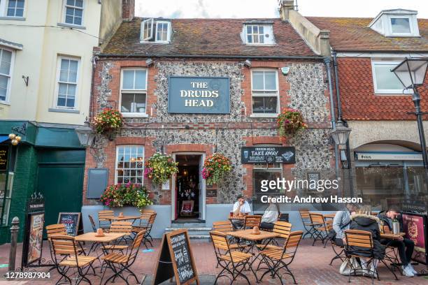 The Druid's Head in The Lanes, Brighton on October 7, 2020 in Brighton, England. The nationwide pub chain, Greene King has announced 800 job losses...