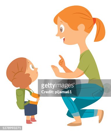 58 Mother Daughter Talking Cartoon High Res Illustrations - Getty Images