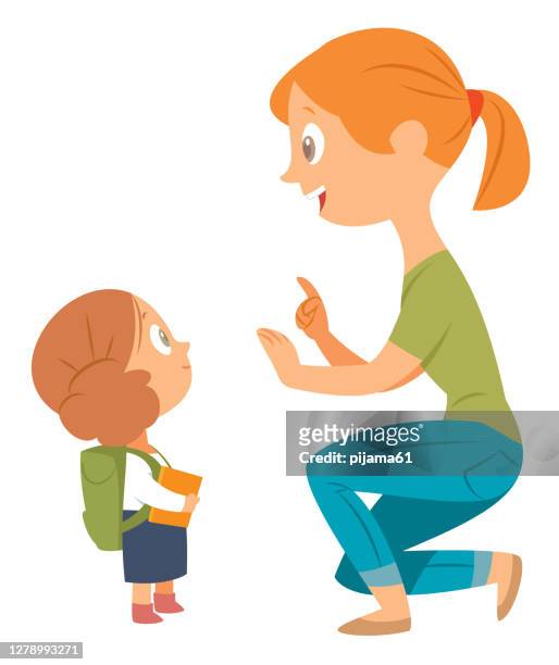 Mother And Daughter Talking High-Res Vector Graphic - Getty Images