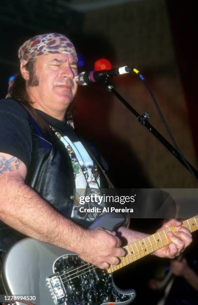 Vocalist John Tristao and Creedence Clearwater Revisited perform on February 10, 2000 in New York City.