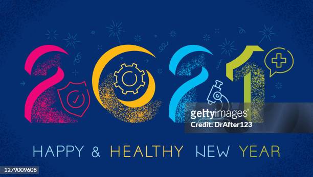 stockillustraties, clipart, cartoons en iconen met 2021 gelukkig nieuwjaar - 2021