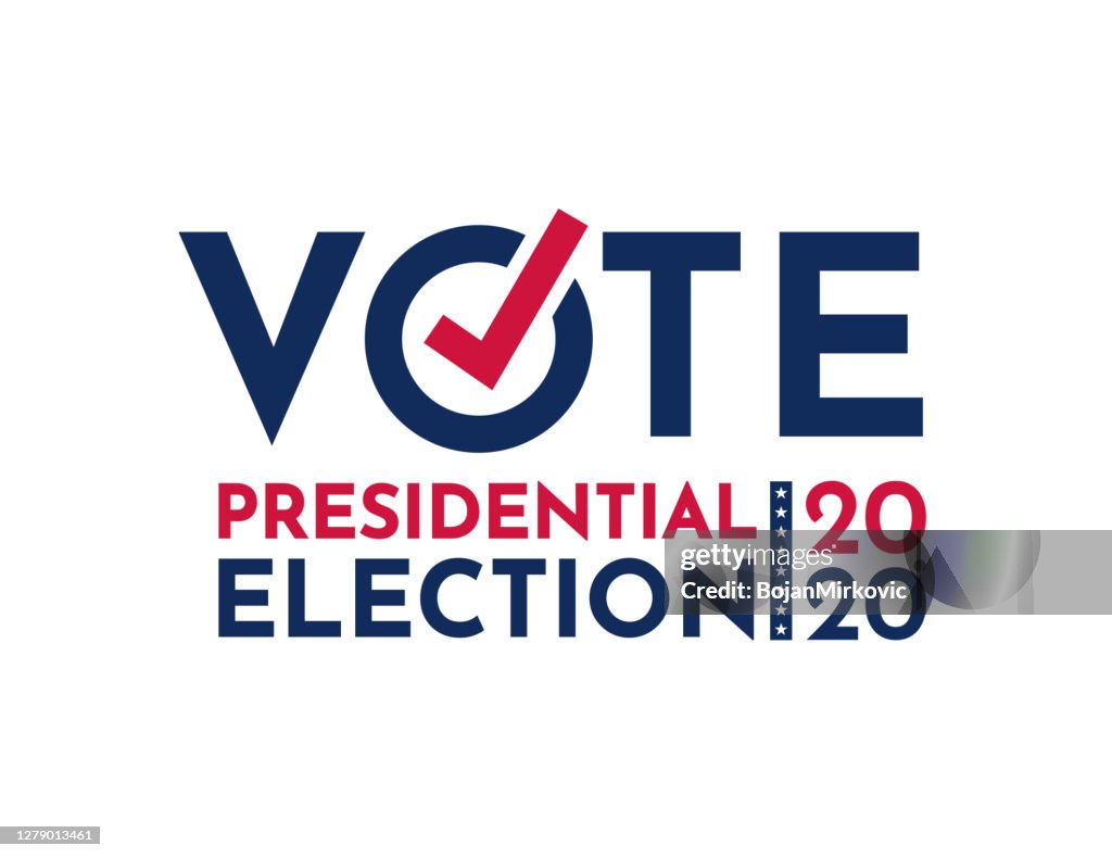 Vote with check mark. Presidential election 2020. Vector