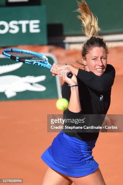 Pauline Parmentier attends the "Stars, Set et Match" tournament at Roland Garros on October 07, 2020 in Paris, France.