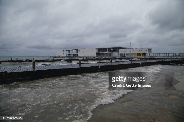 The ferry terminal in Cozumel remains closed after Hurricane Delta struck near the city on October 07, 2020 in Cozumel, Mexico. Hurricane Delta...