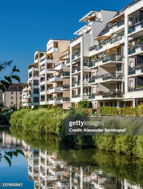 new modern apartment buildings in strasbourg, comfort and beautiful, france - apartment exterior ストックフォトと画像