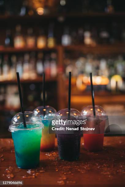 slushie drink - refreshing summer cocktails - slush ice stock pictures, royalty-free photos & images