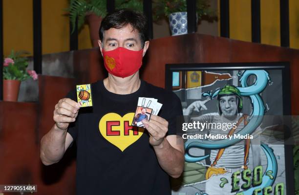 During a press conference to launch the new products the characters created by late comedian Roberto Gomez Bolaños 'Chespirito' on October 7, 2020 in...