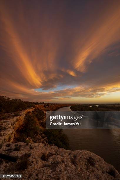 murray river sunset - murray river stock pictures, royalty-free photos & images