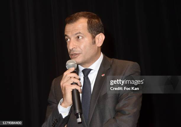 Lebanese ambassador to France Rami Adwan attends the "Broken Keys" premiere as Part of Lebanese Film Festival At Institut Du Monde Arabe on October...