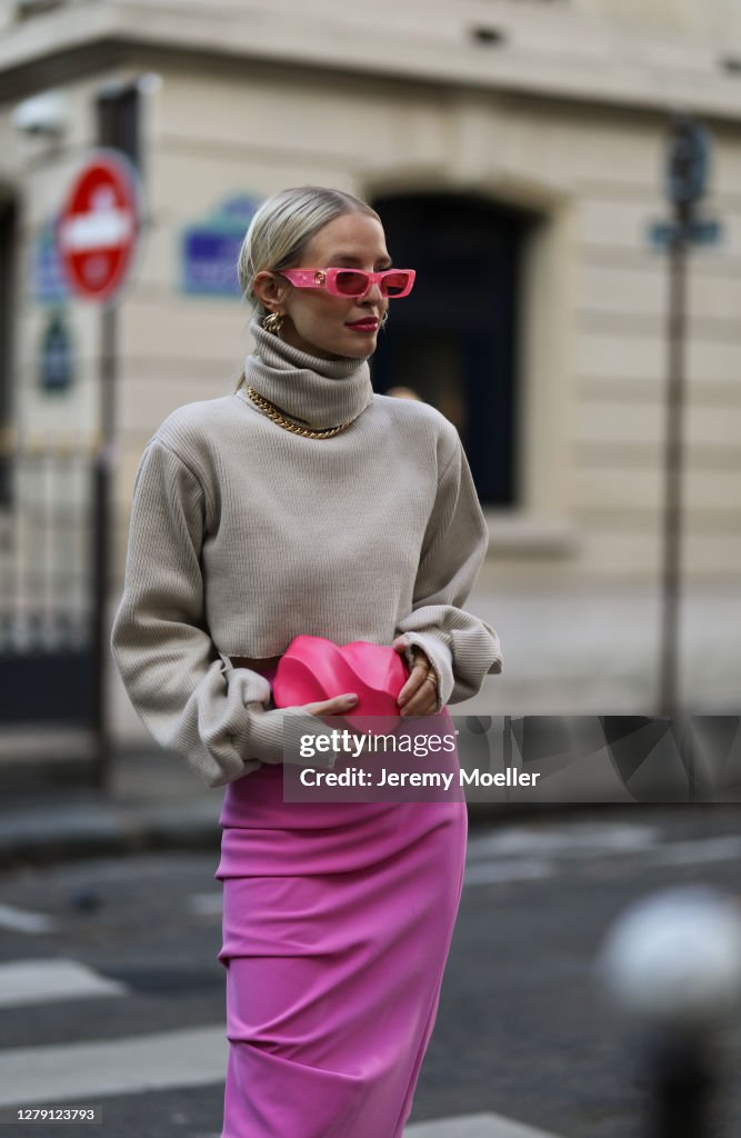 Street Style At Paris Fashion Week - Womenswear Spring Summer 2021 : Day Nine