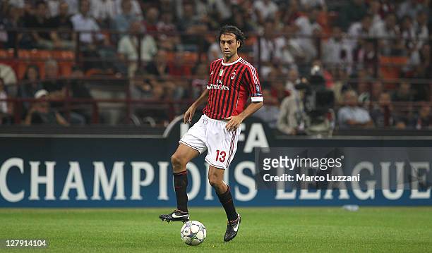 Alessandro Nesta of AC Milan in action during the UEFA Champions League group H match between AC Milan and FC Viktoria Plzen at Giuseppe Meazza...