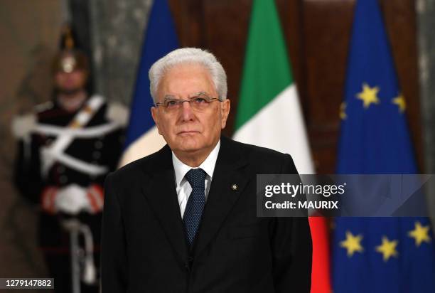 Le président italien Sergio Mattarella au palais du Quirinale lors du quatrième sommet des pays du sud de l'UE le 11 janvier 2018 à Rome, Italie.