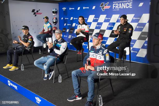 Mike Di Meglio of France and EG 0,0 Marc VDS , Dominique Aegerter of Switzerland and Dynavolt Intact GP , Mattia Casadei of Italy and Ongetta Sic58...