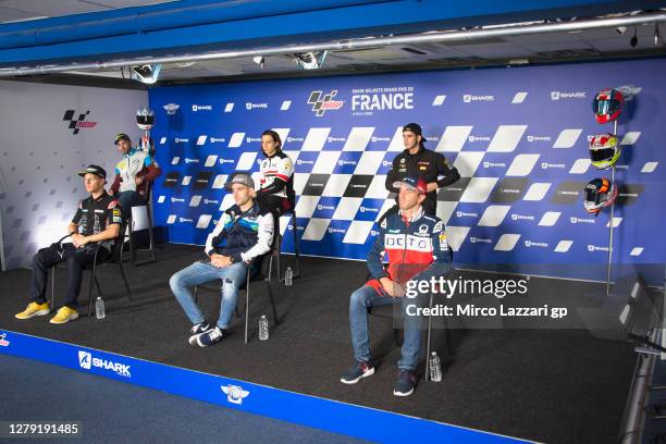 Mike Di Meglio of France and EG 0,0 Marc VDS , Dominique Aegerter of Switzerland and Dynavolt Intact GP , Mattia Casadei of Italy and Ongetta Sic58...