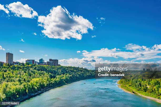 north saskatchewan river in edmonton alberta canada university of alberta - edmonton stock-fotos und bilder