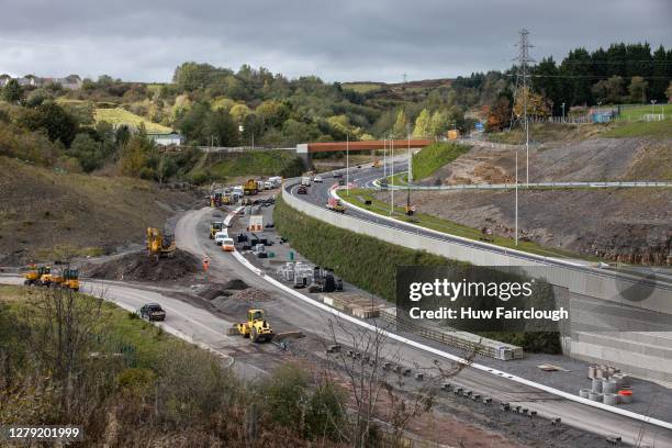 General view of the A465 Dual carriageway project at Brynmawr named HOV2 between Brynmawr and Gilwern on October 8, 2020 in Brynmawr, Wales, United...