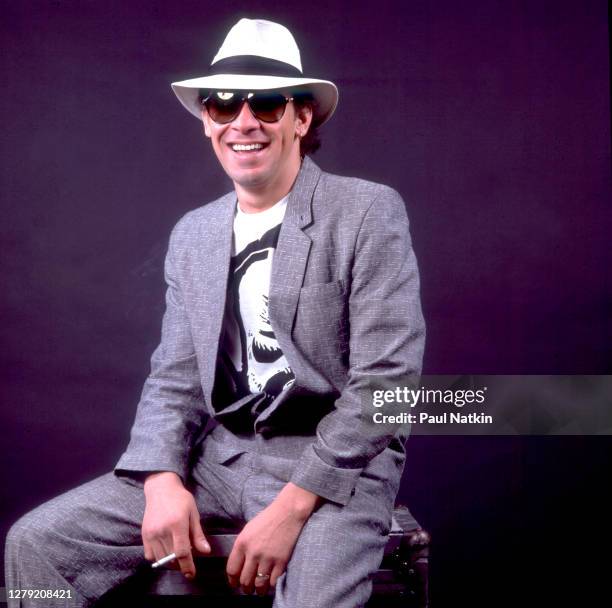 Portrait of Dutch-born American Rock musician Alex Van Halen, of the group Van Halen, backstage at the Metro Center, Rockford, Illinois, March 16,...