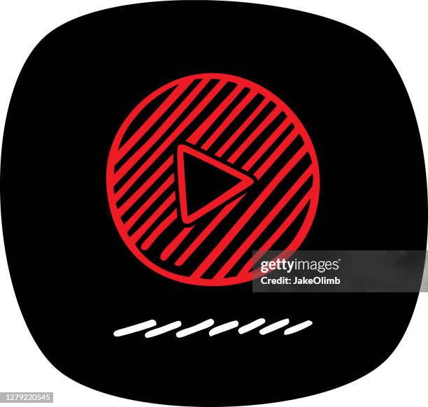 play button doodle 4 - cable tv stock illustrations