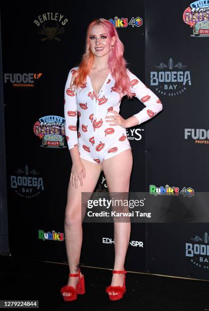 Victoria Clay attends the Tulleys Haunted Drive-In Cinema VIP night at Tulleys Farm on October 08, 2020 in Crawley, England.