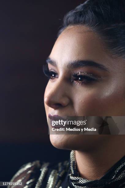 Isis Serrath looks on during the press conference to present the new paranormal reality show 'Barak: El Experimento' on October 8, 2020 in Mexico...