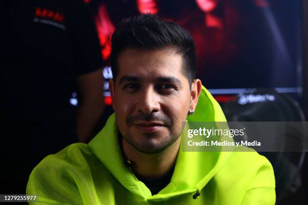 Víctor González poses for photos during the press conference to present the new paranormal reality show 'Barak: El Experimento' on October 8, 2020 in...