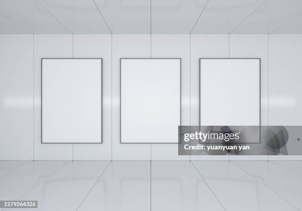 3d rendering exhibition background - frame on wall stock pictures, royalty-free photos & images