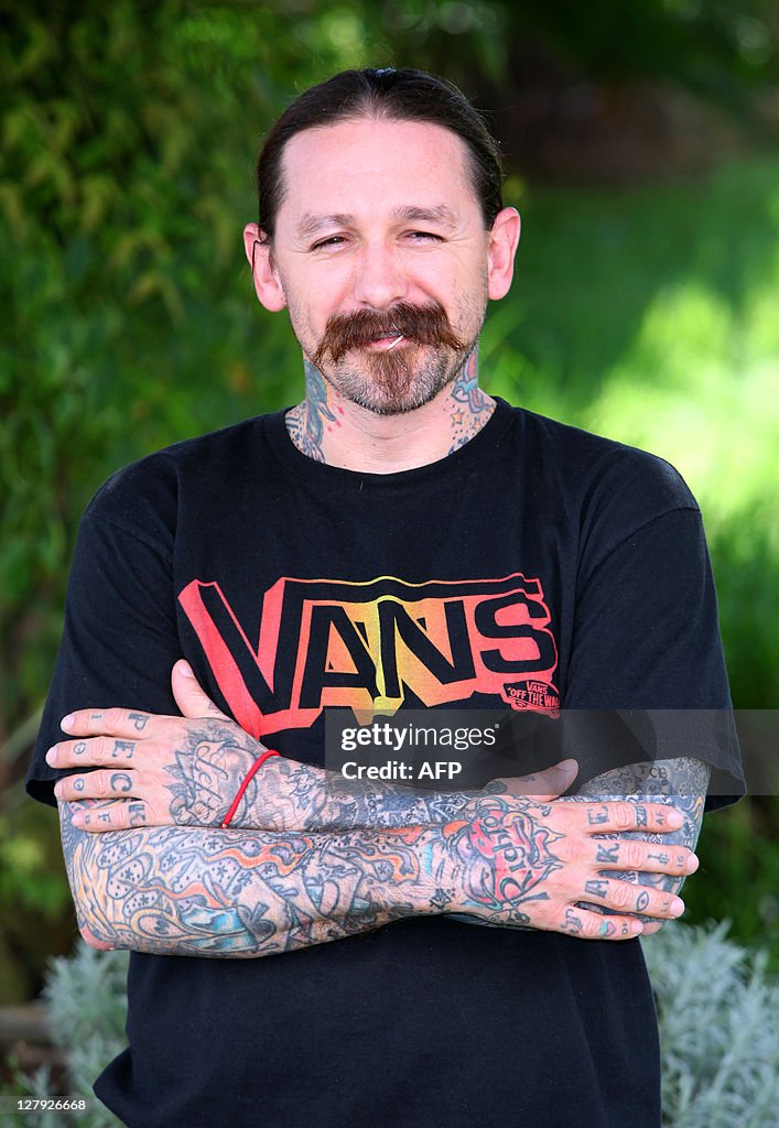 American tattoo artist from Dallas, Texas, Oliver Peck poses on... News  Photo - Getty Images