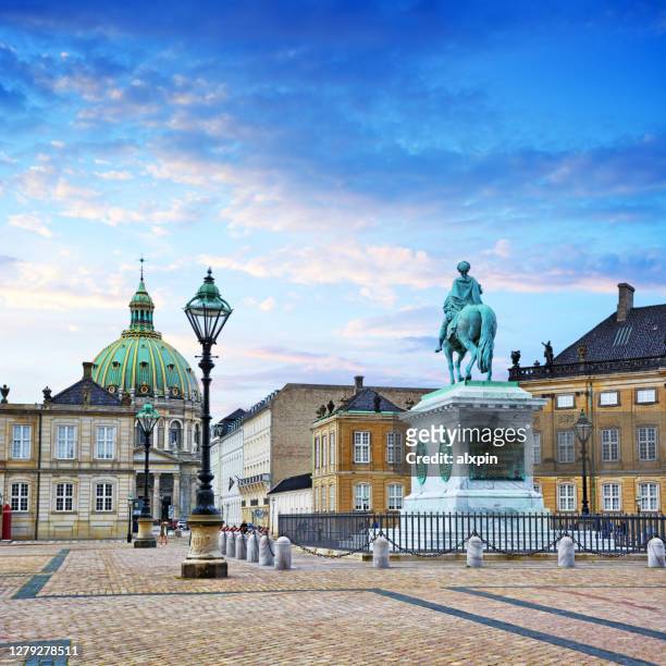 frederik v on horseback - amalienborg palace stock pictures, royalty-free photos & images