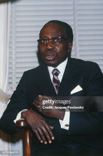 Portrait du président de la République du Sénégal : Leopold Sedar Senghor.