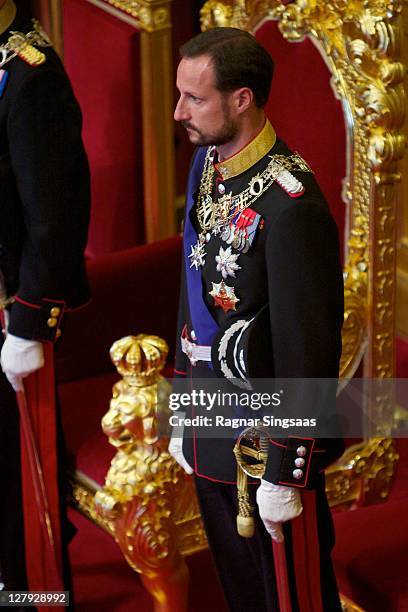 Prince Haakon of Norway attends the opening of the 156th Stortinget at Storting on October 3, 2011 in Oslo, Norway.