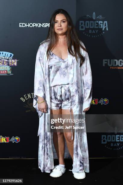 Francesca Parman attends the Tulleys Haunted Drive-In Cinema VIP night at Tulleys Farm on October 08, 2020 in Crawley, England.