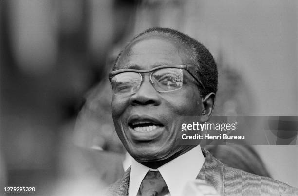 Le président sénégalais Leopold Senghor en visite à Paris, 12 septembre 1974.