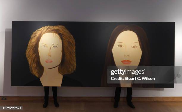 Bettina and Marina" by Alex Katz on view during the October 2020 highlights photocall at Christies on October 09, 2020 in London, England.