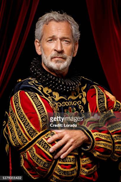 historical king in studio shoot - king royal person stock pictures, royalty-free photos & images