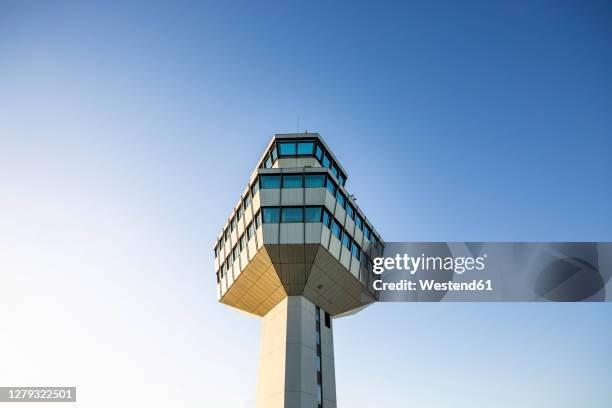 germany, berlin, air traffic control tower of berlin tegel airport - control tower stock pictures, royalty-free photos & images