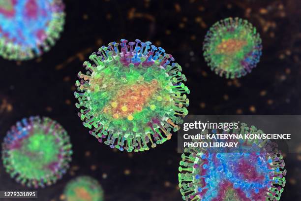 virus particles, illustration - enterovirus stock-grafiken, -clipart, -cartoons und -symbole