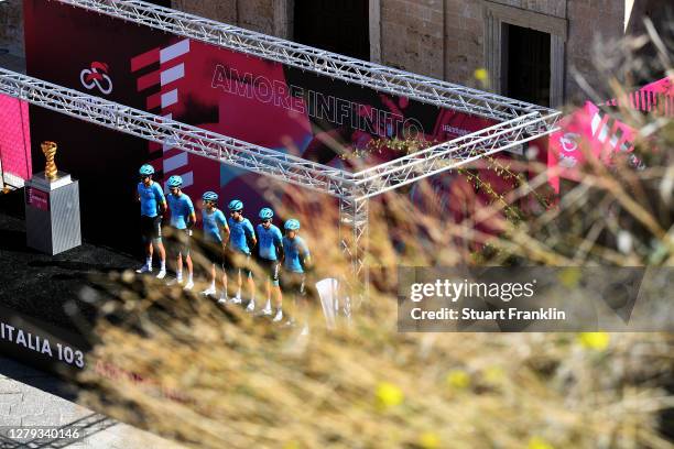 Start / Manuele Boaro of Italy, Fabio Felline of Italy, Jakob Fuglsang of Denmark, Rodrigo Contreras of Colombia, Oscar Rodriguez Garaikoetxea of...