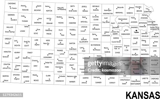 Basic Kansas Map Outline Map Of Kansas High-Res Vector Graphic - Getty Images